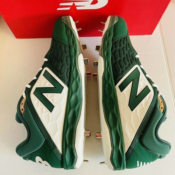 New Balance Low-Cut 3000v4 Metal Baseball Cleat Men's Green with White Sz 16D - Picture 3 of 9